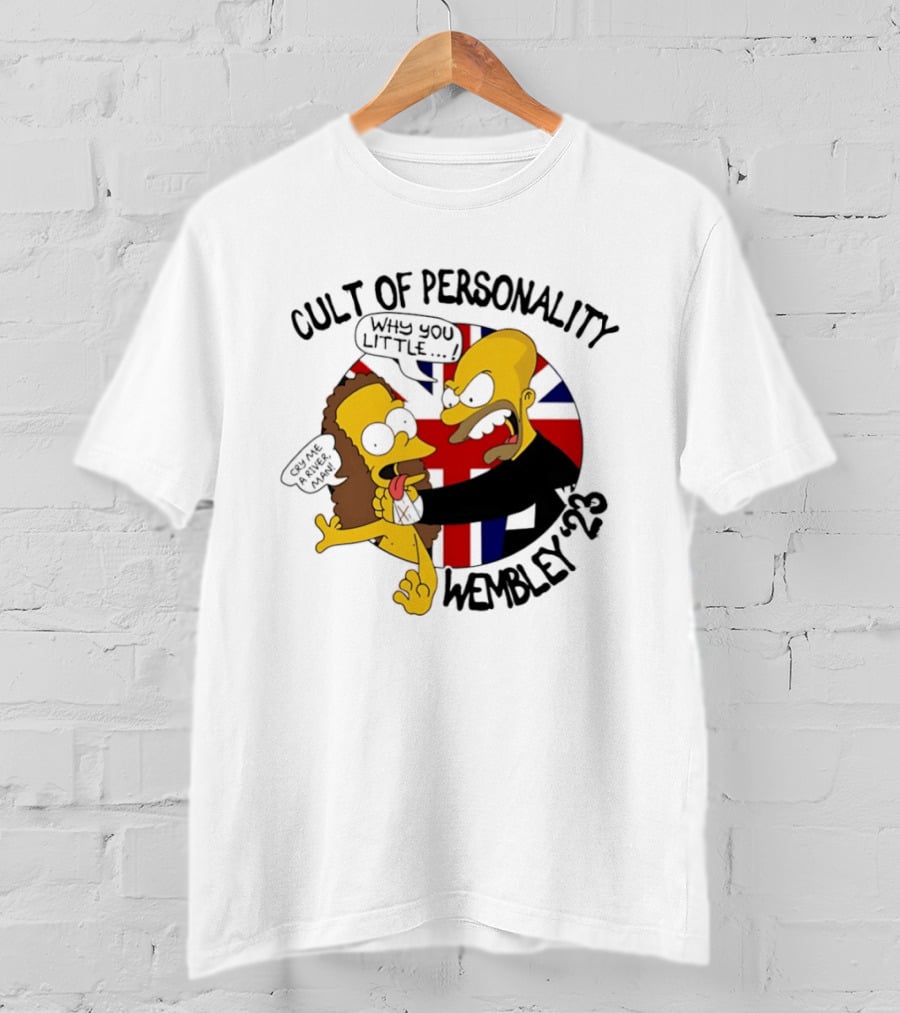 Cult Of Personality Wembley 2023 Cartoon "Why You Little" UK Flag T-Shirt