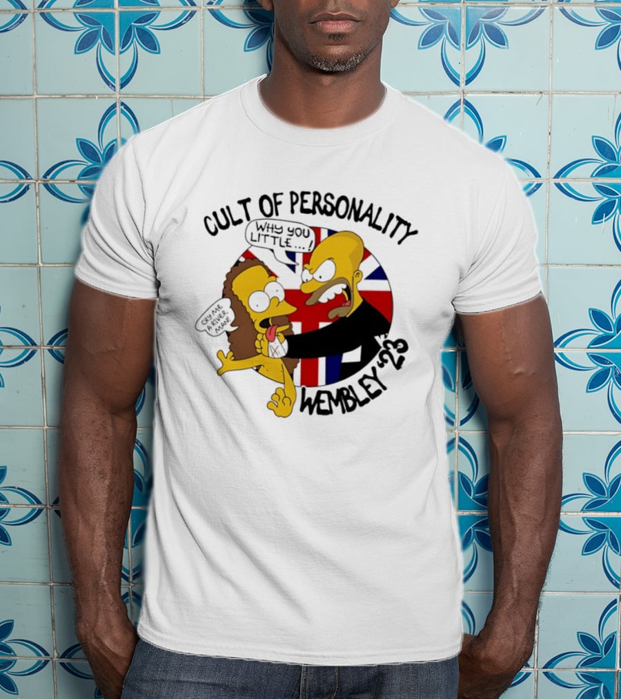 Cult Of Personality Wembley 2023 Cartoon "Why You Little" UK Flag T-Shirt