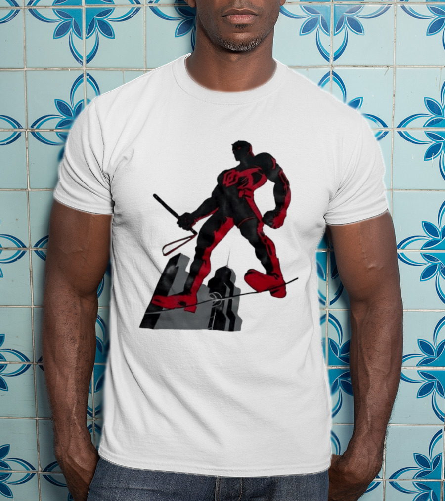 Daredevil Marvel Red Superhero Cityscape T-Shirt