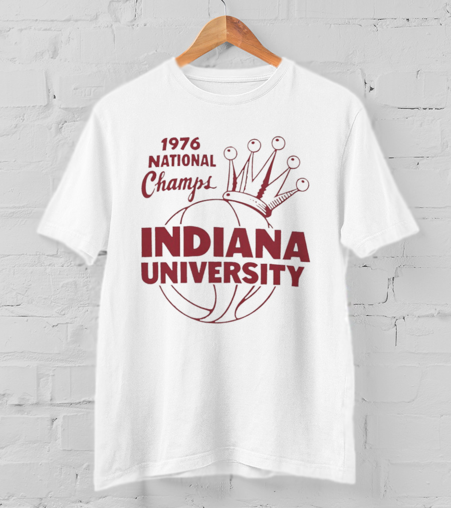 Indiana University 1976 National Champs Basketball Crown T-Shirt