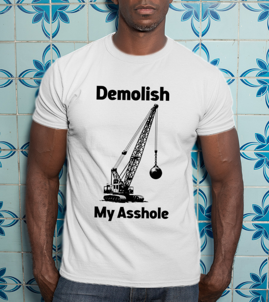 Demolish My Asshole Wrecking Ball Joke Humor T-Shirt