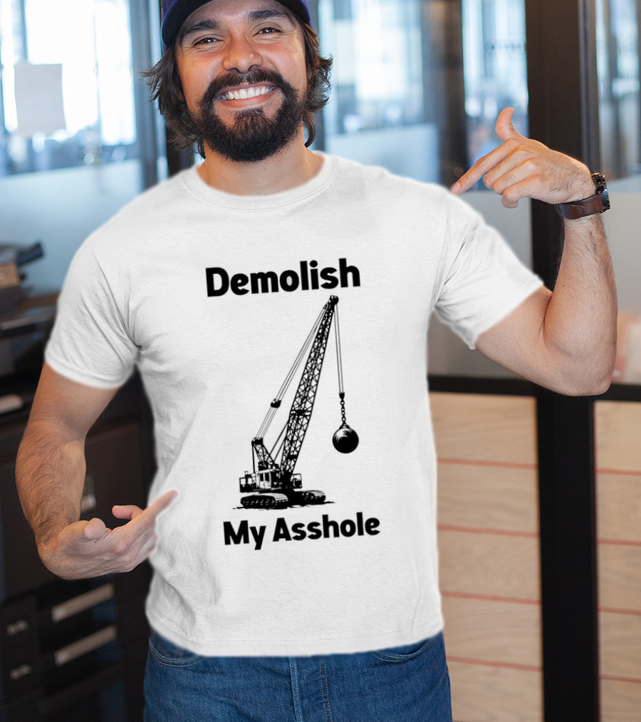 Demolish My Asshole Wrecking Ball Joke Humor T-Shirt