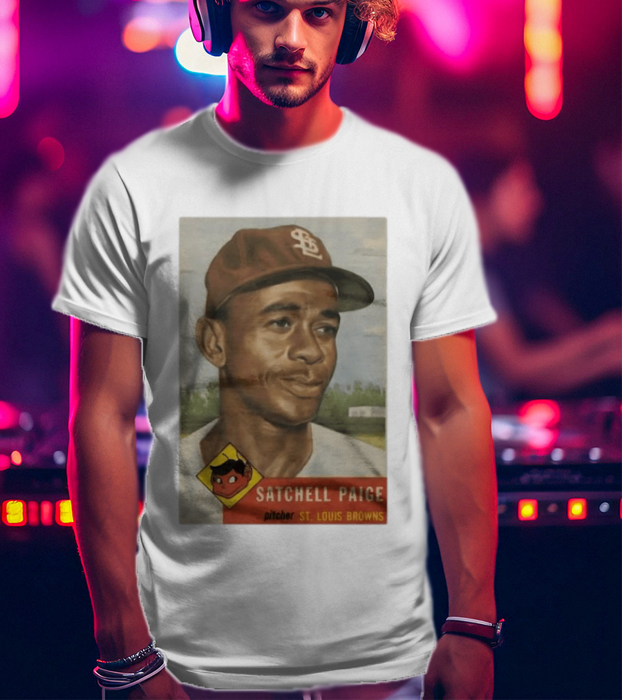 Satchell Paige St. Louis Browns Pitcher Vintage Baseball Card T-Shirt