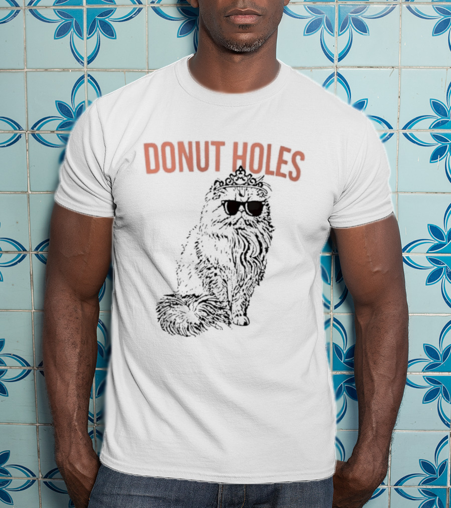 Donut Holes Persian Cat Sunglasses Crown T-Shirt