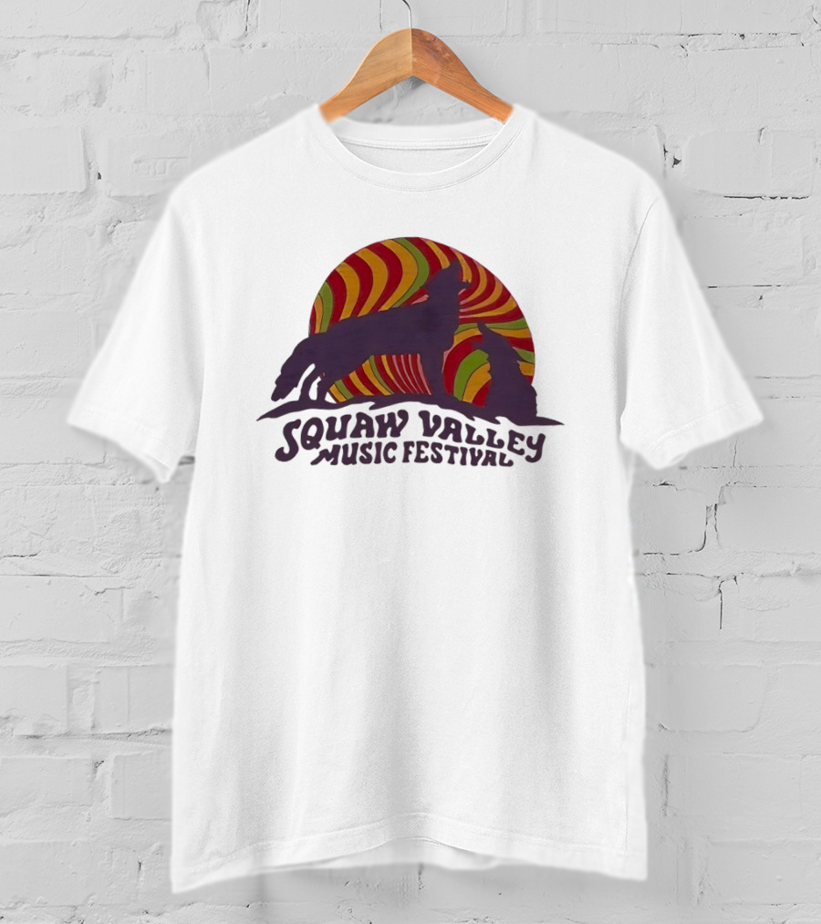 Squaw Valley Music Festival Psychedelic Wolf And Sunburst T-Shirt