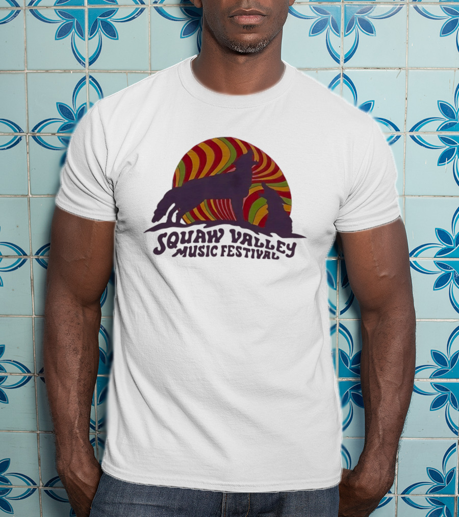 Squaw Valley Music Festival Psychedelic Wolf And Sunburst T-Shirt