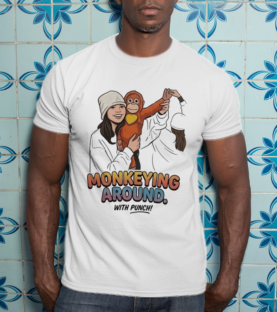 Monkeying Around With Punch Playful Fun T-Shirt