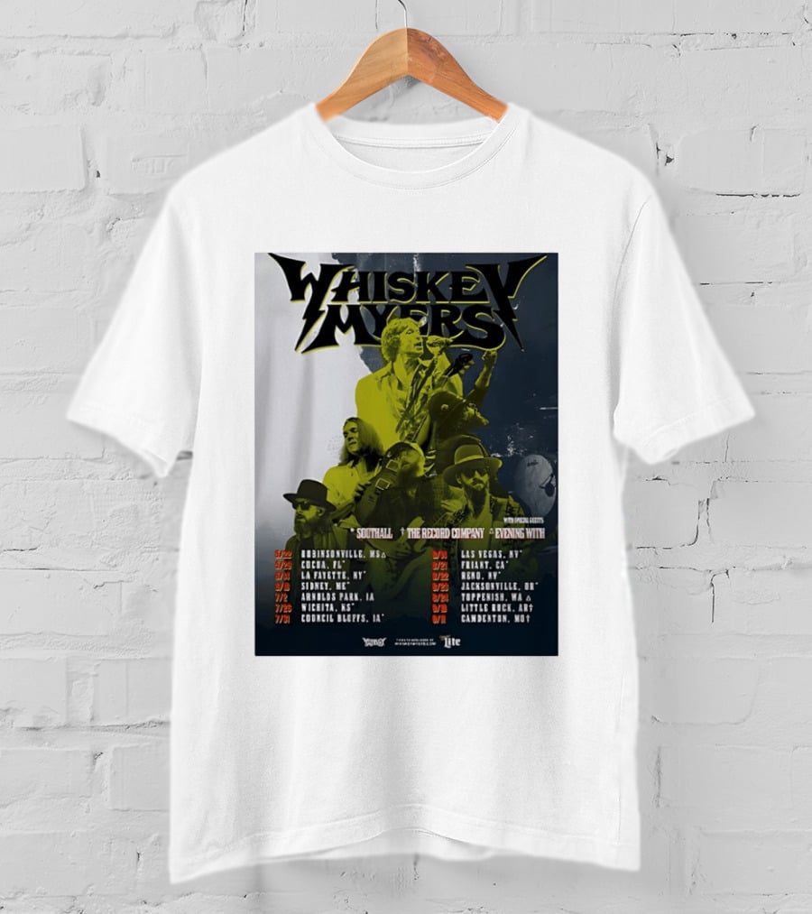 Whiskey Myers 2026 Tour North America Dates With Southall And The Record Company T-Shirt