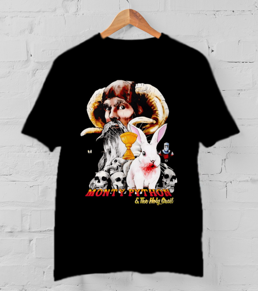 Monty Python And The Holy Grail Tim The Enchanter Killer Rabbit Grail Skulls T-Shirt