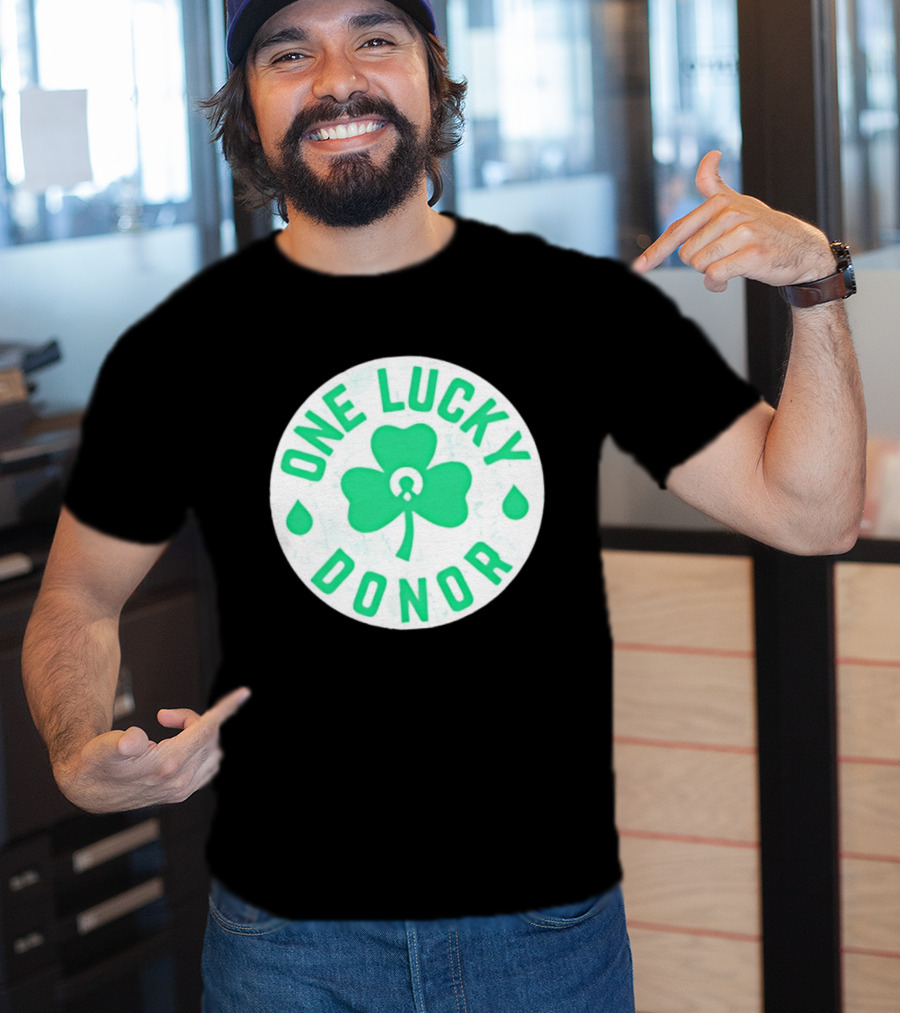 One Lucky Donor Clover Leaf Saint Patrick's Day T-Shirt