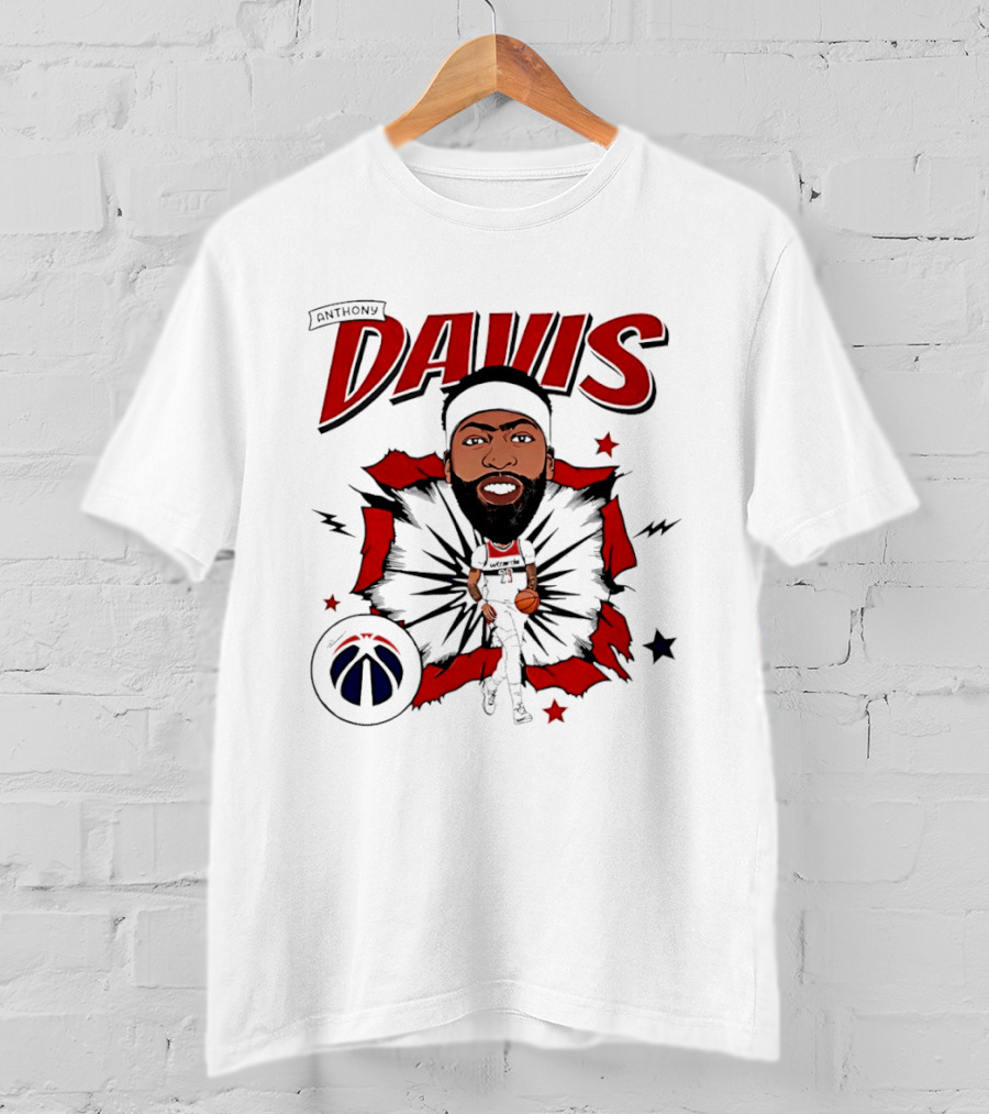 Anthony Davis Washington Wizards Cartoon Style Basketball Star T-Shirt