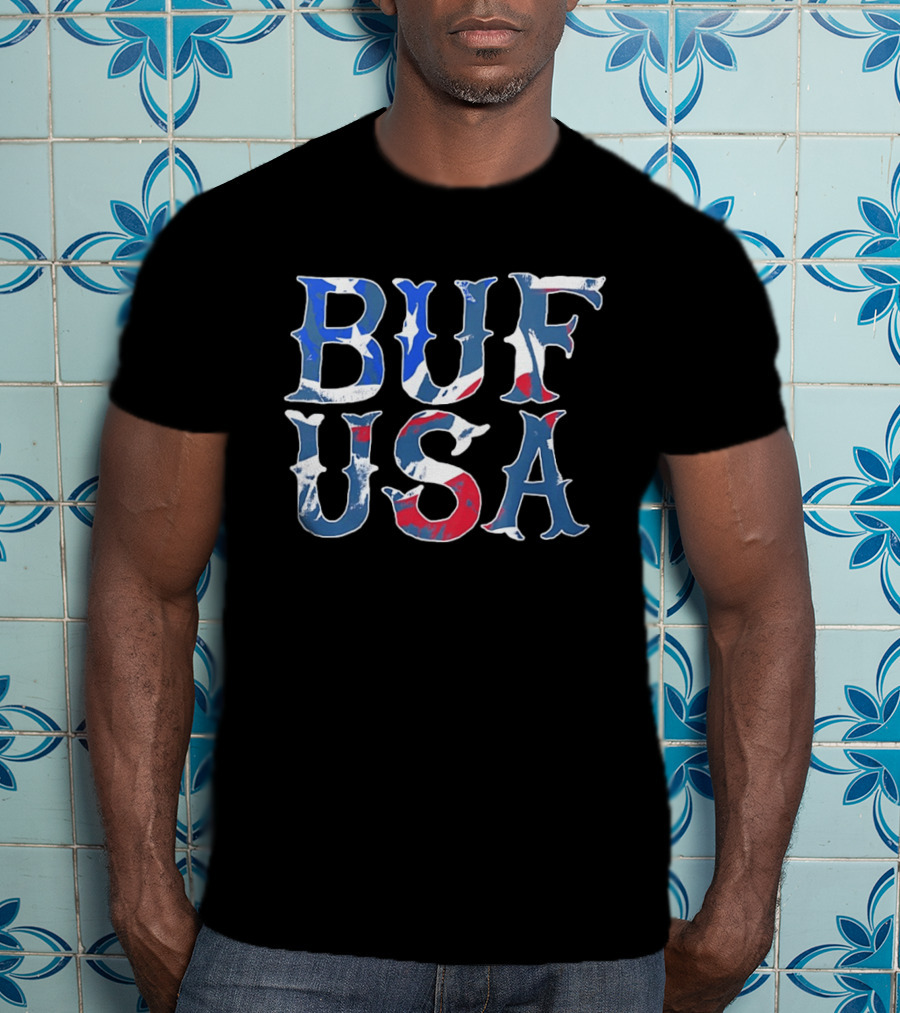 BUF USA American Flag Colors Buffalo Bills T-Shirt