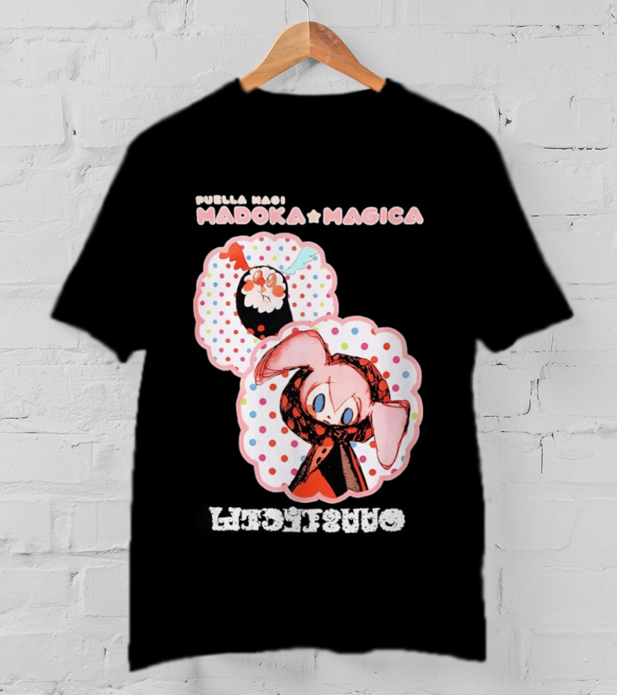 Puella Magi Madoka Magica Cute Kawaii Kyubey Quilt T-Shirt