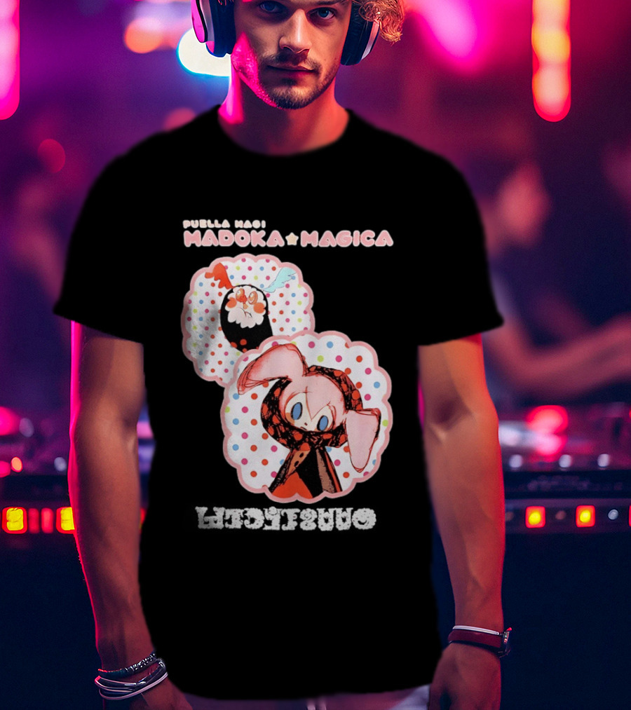 Puella Magi Madoka Magica Cute Kawaii Kyubey Quilt T-Shirt