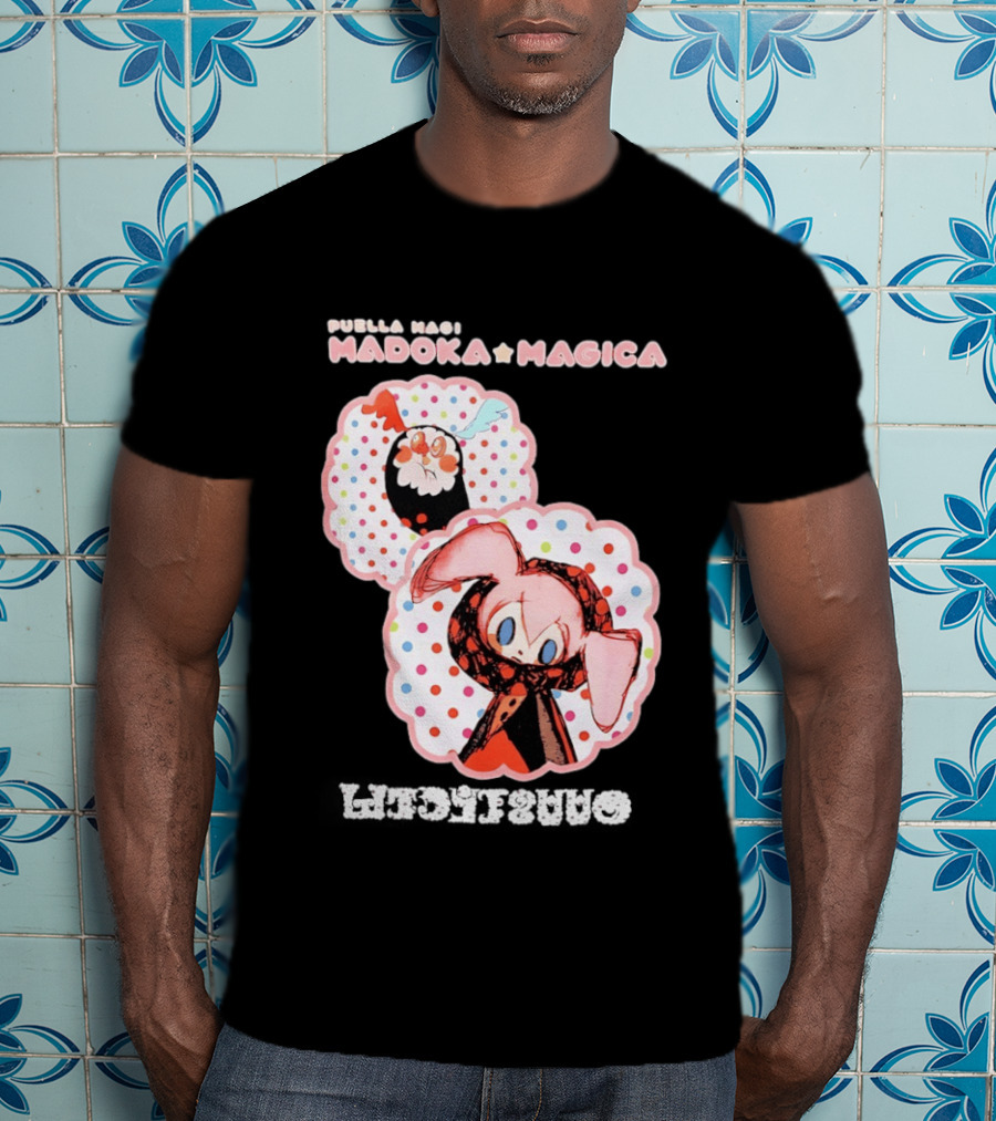Puella Magi Madoka Magica Cute Kawaii Kyubey Quilt T-Shirt