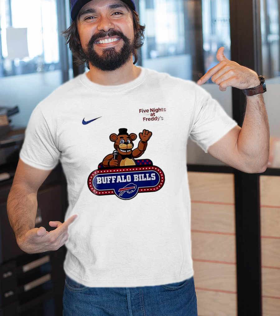 Buffalo Bills Five Nights At Freddy's Freddy Fazbear Collaboration T-Shirt