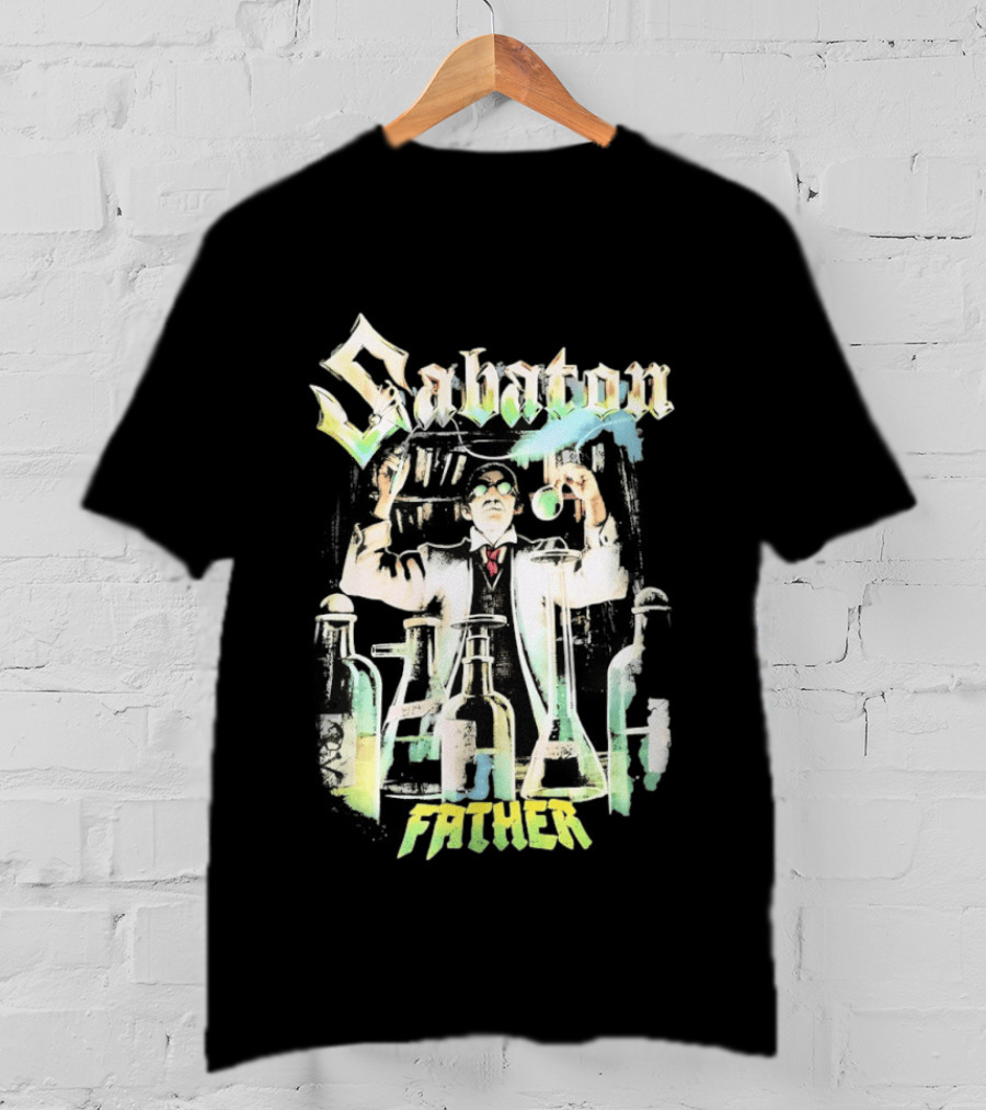 Sabaton Father Scientist With Beakers And Test Tubes T-Shirt