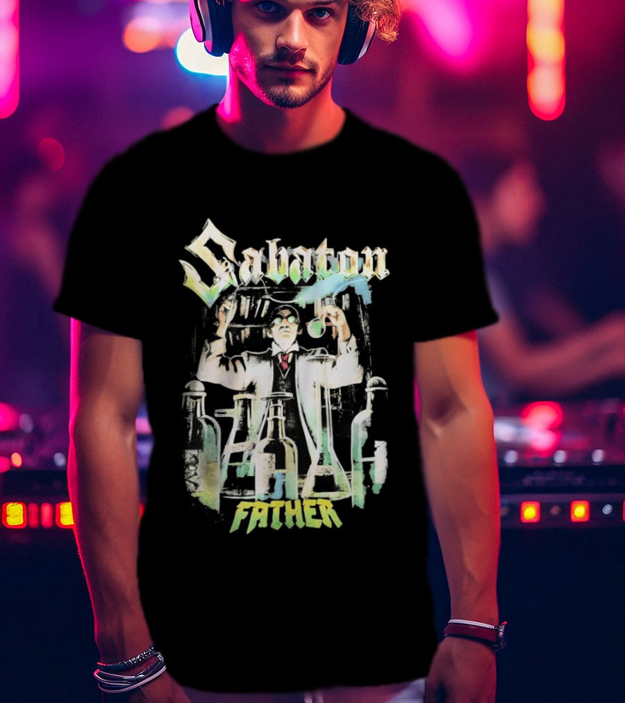 Sabaton Father Scientist With Beakers And Test Tubes T-Shirt