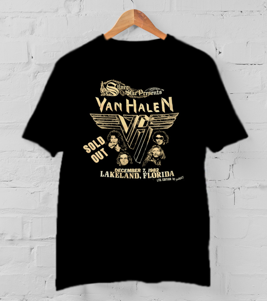 Silver Star Presents Van Halen December 7 1982 Sold Out Lakeland Florida Vintage 1982 Ltd Edition T-Shirt