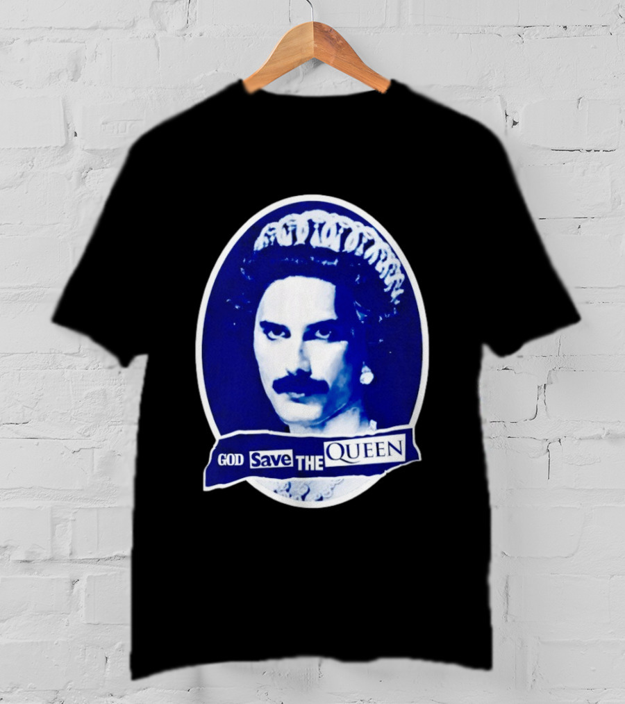 God Save The Queen Freddy Mercury Regal Punk Icon Sticker T-Shirt