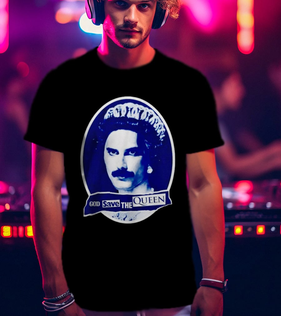 God Save The Queen Freddy Mercury Regal Punk Icon Sticker T-Shirt