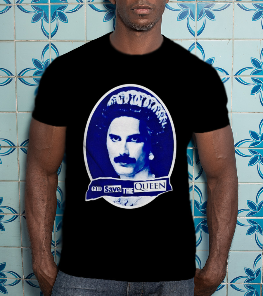 God Save The Queen Freddy Mercury Regal Punk Icon Sticker T-Shirt