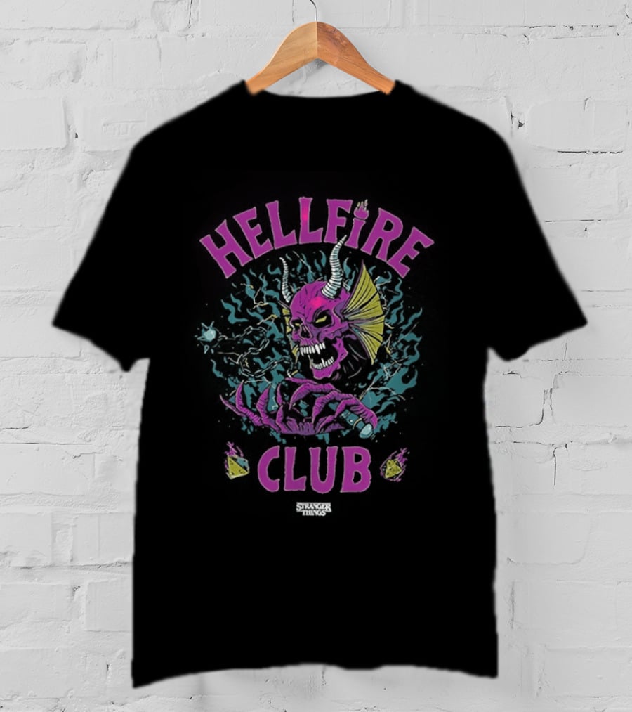 Hellfire Club Stranger Things Skull Sword Dice T-Shirt