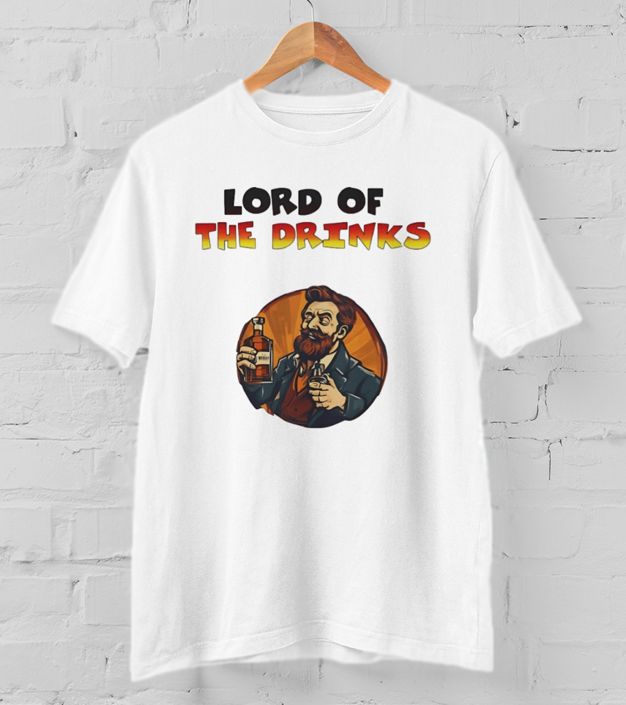 Lord Of The Drinks Whiskey Bearded Man T-Shirt