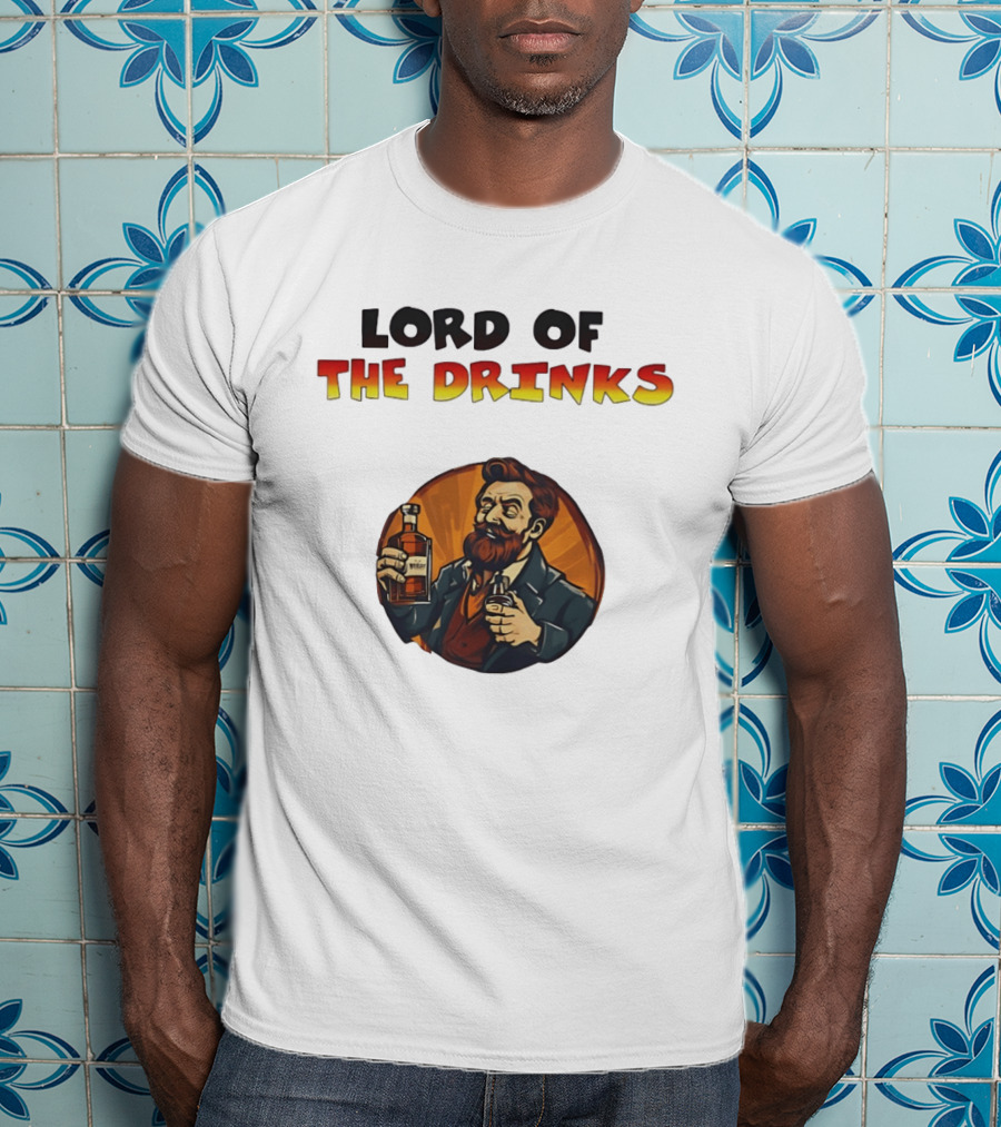 Lord Of The Drinks Whiskey Bearded Man T-Shirt