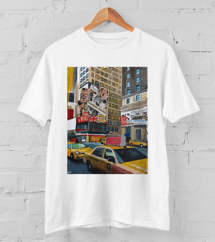 New York City Times Square Taxi Doubles Business British Flag T-Shirt