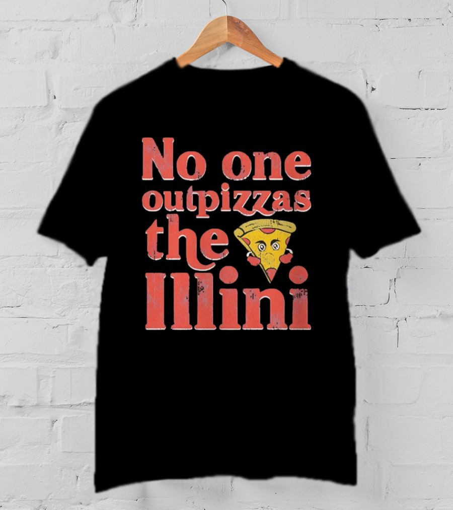 No One Outpizzas The Illini Pizza Face T-Shirt