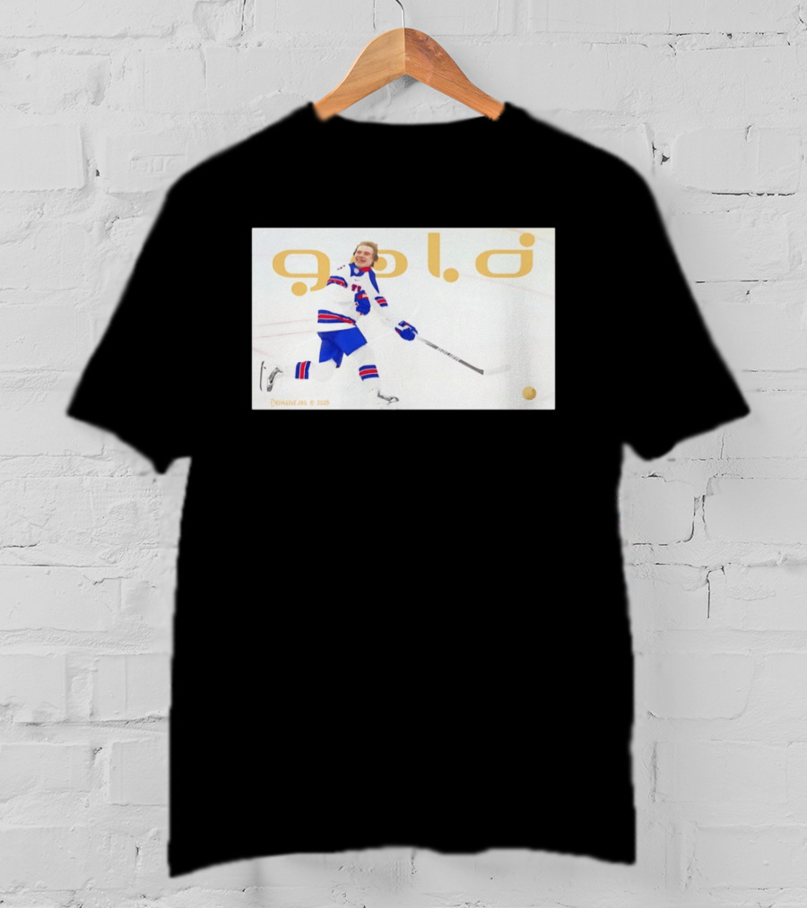 USA Hockey Jack Hughes Gold Medal 2026 Team Celebration T-Shirt