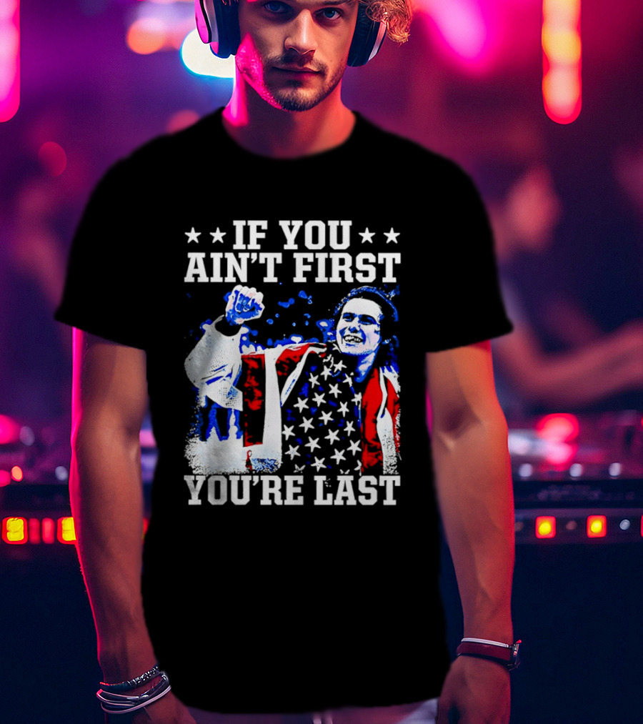 Jack Hughes If You Ain't First You're Last 2026 Winter Olympics USA Flag Victory T-Shirt