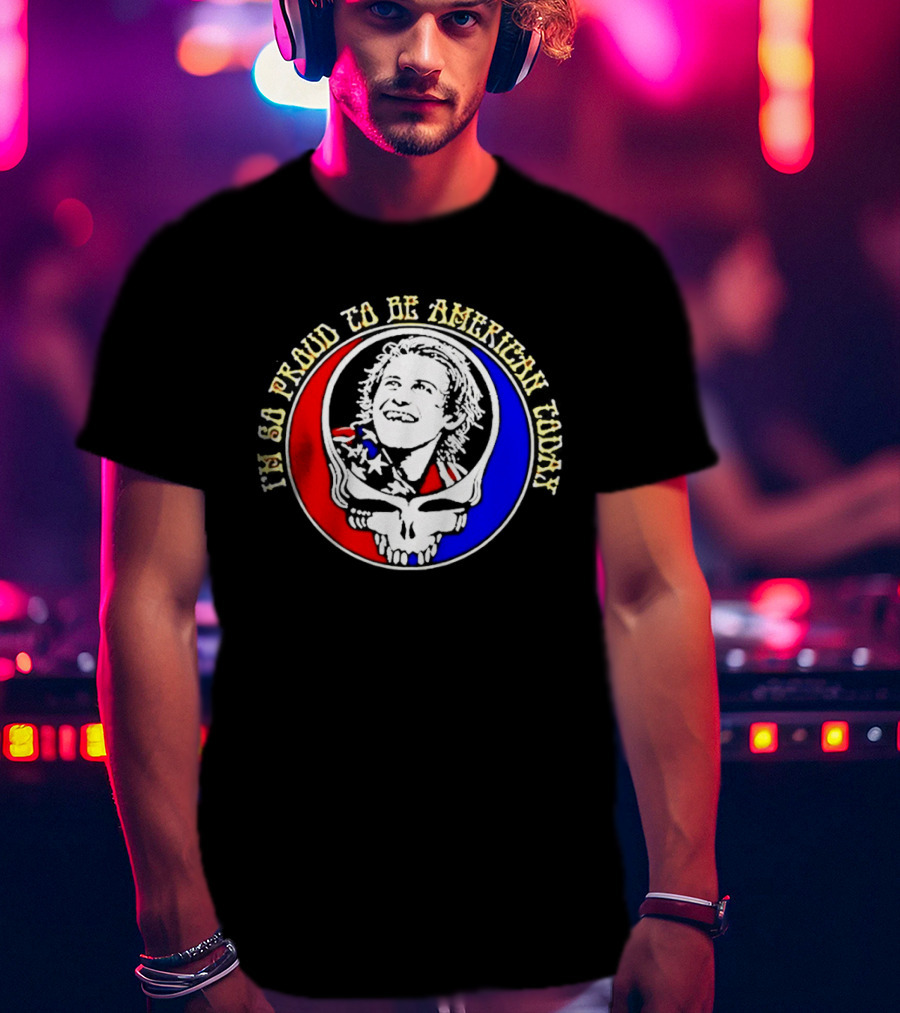 Us Hockey Team Grateful Dead Stealie It's So Proud To Be American Today Jack Hughes American Hero 2026 Winter Olympic Hockey T-Shirt