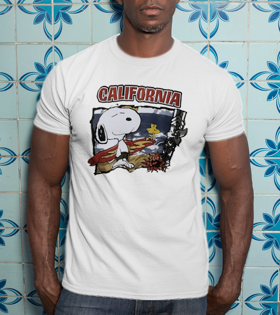 California Snoopy Woodstock Surf Sun Fun T-Shirt