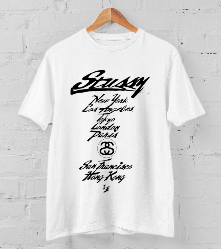 Stussy New York Los Angeles Tokyo London Paris San Francisco Hong Kong Signature 8 Ball T-Shirt