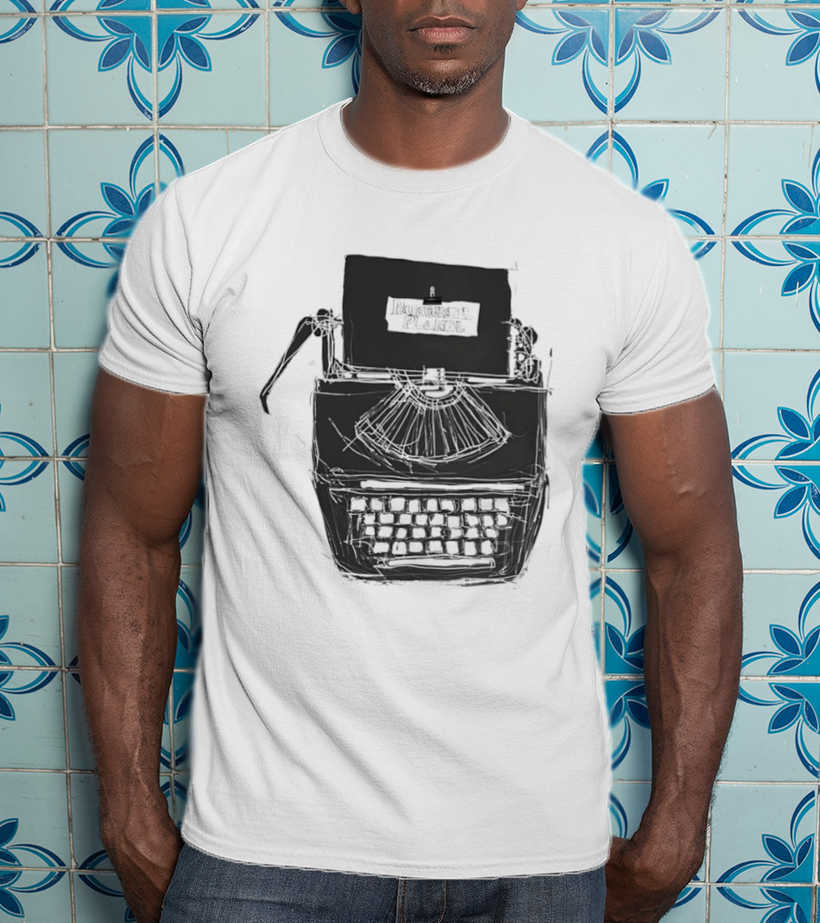 Typewriter Paragraph Planet Book Lovers Novelists Retro Writer Aesthetic T-Shirt