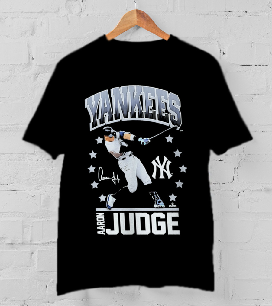 New York Yankees Aaron Judge Autograph Stars Yankee T-Shirt
