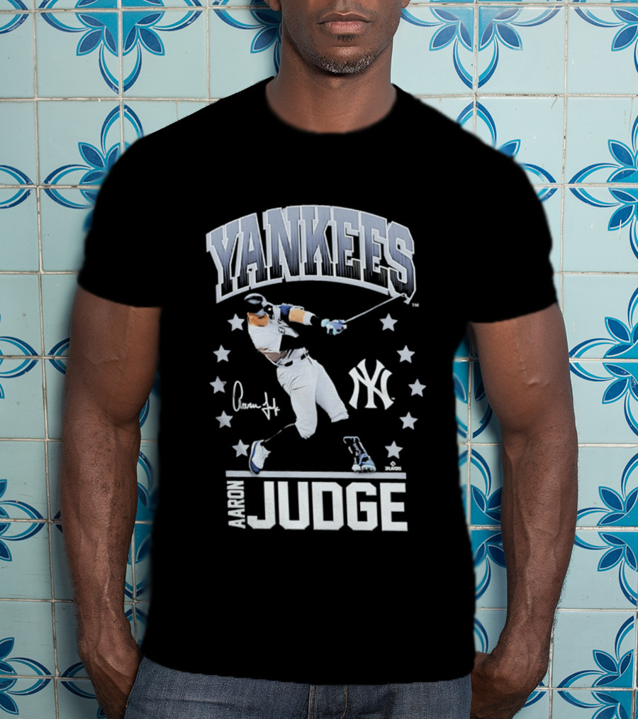 New York Yankees Aaron Judge Autograph Stars Yankee T-Shirt