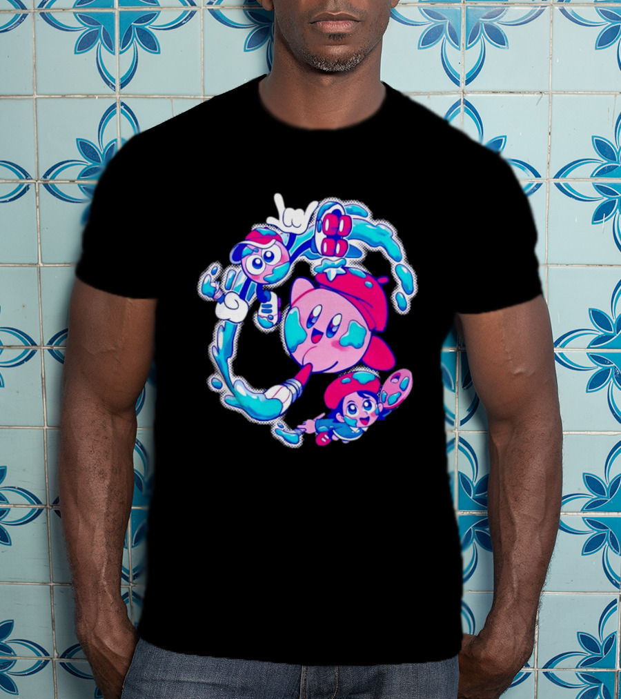 Paintbrush Pals Kirby Gooey Adeleine Art Adventure T-Shirt