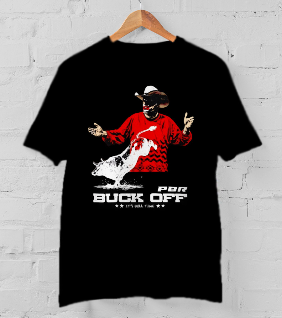 PBR Flint Buck Off It's Bull Time Cowboy Hat Bull Rider Red Sweater T-Shirt