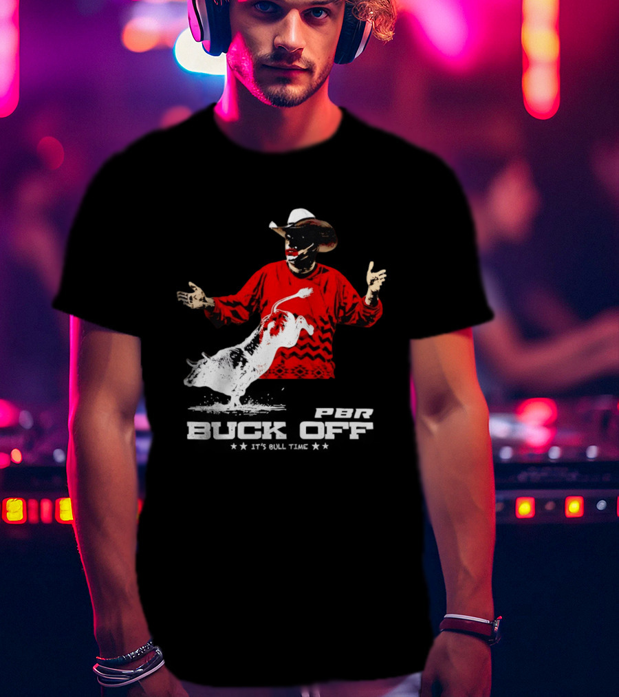 PBR Flint Buck Off It's Bull Time Cowboy Hat Bull Rider Red Sweater T-Shirt