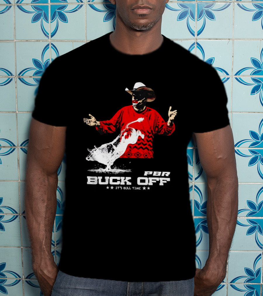 PBR Flint Buck Off It's Bull Time Cowboy Hat Bull Rider Red Sweater T-Shirt