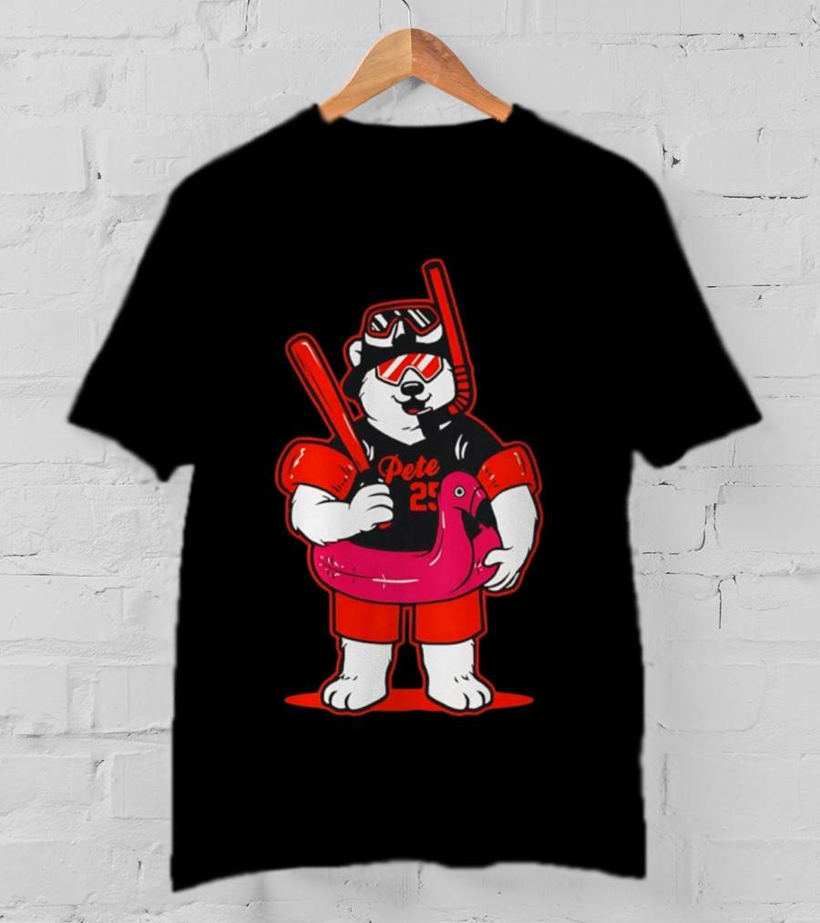 Pete Alonso 25 Polar Bear Flamingo Float New York Mets Cartoon T-Shirt
