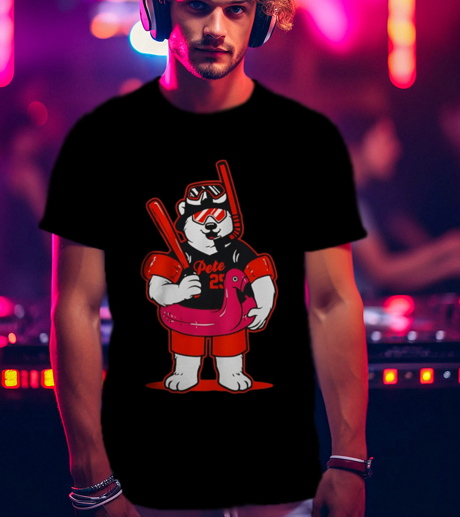 Pete Alonso 25 Polar Bear Flamingo Float New York Mets Cartoon T-Shirt