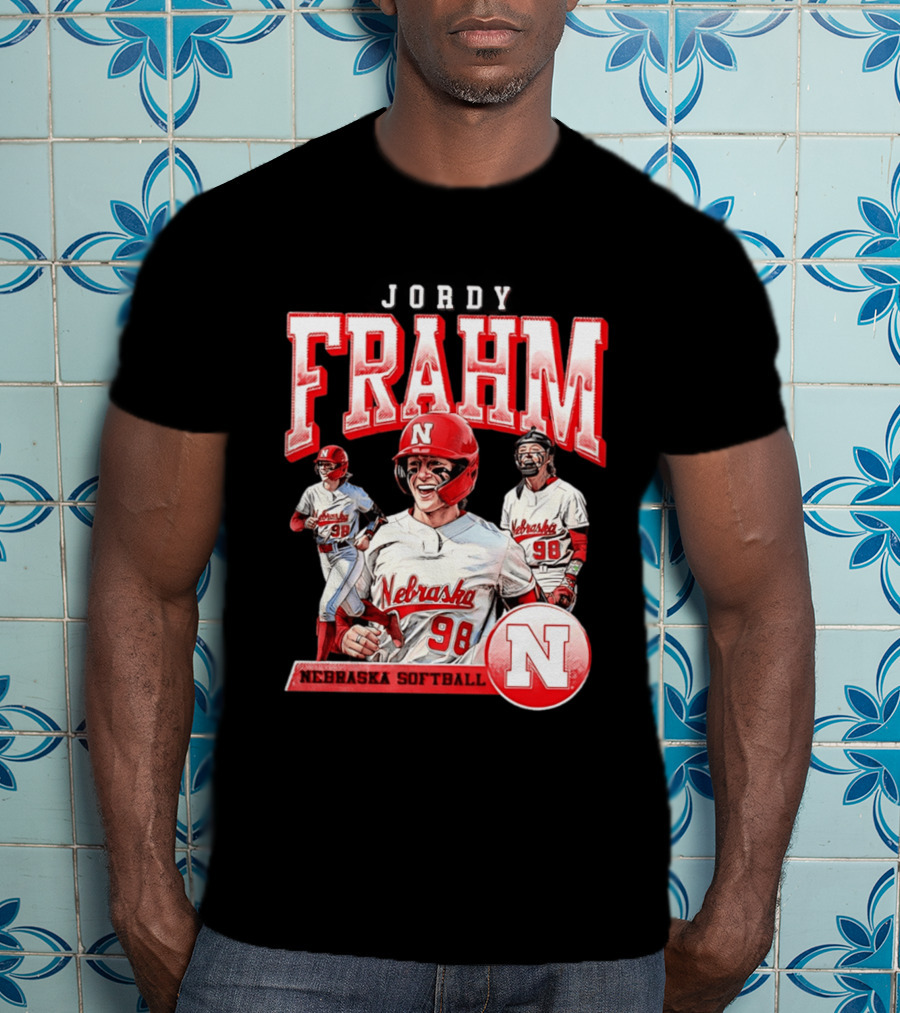 Jordy Frahm Nebraska Softball 98 Player Vintage 90s T-Shirt