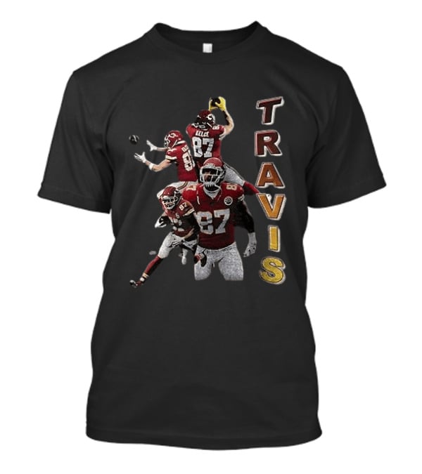 Kansas City Chiefs Travis Kelce Football Number 87 Gaming Action T-Shirt