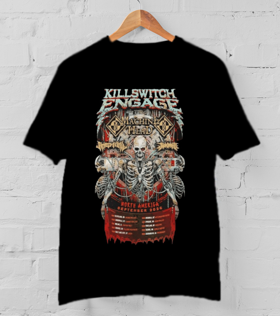 KILLSWITCH ENGAGE Machine Head North America Tour September 2026 Skeleton T-Shirt