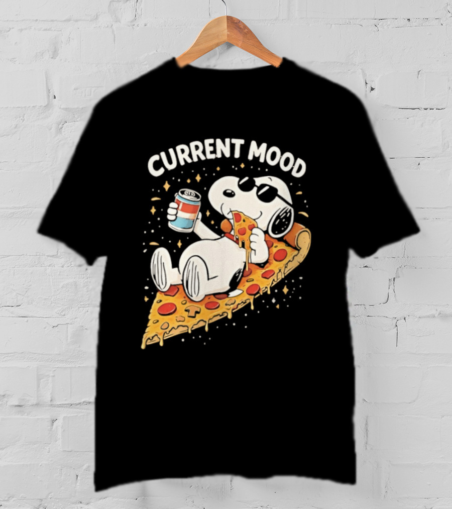 Current Mood Snoopy Relaxing Eating Pizza On A Slice T-Shirt