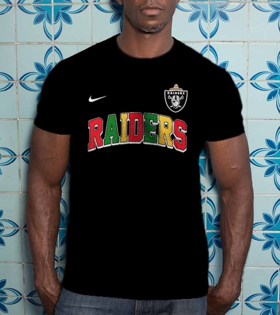 Las Vegas Raiders Cinco De Drinko Bitchachos Skeleton Raiders Text Sombrero T-Shirt